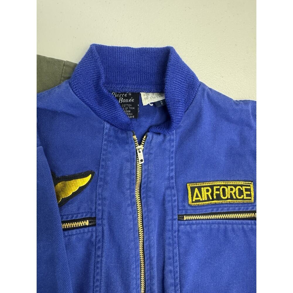 Vintage Pierre Bonée Kids Air Force Flight Suits, Green and Blue Lot of 2 - Picture 4 of 16